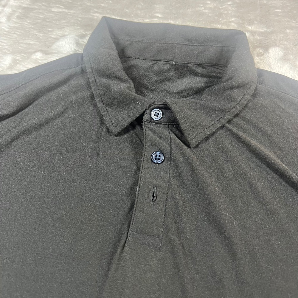 Vuori Men's L Polo Shirt Black Short Sleeve Performance Golf Athletic Casual